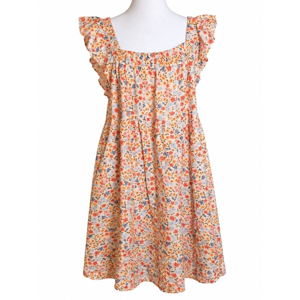 NWT Floral Cottagecore Ruffle Sleeve Babydoll Dress XXL Romantic Prairie Cottage